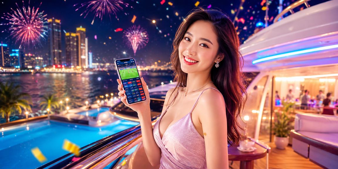 Người dùng tại Nha Trang chơi casino trực tuyến trong không gian đèn neon sôi động về đêm